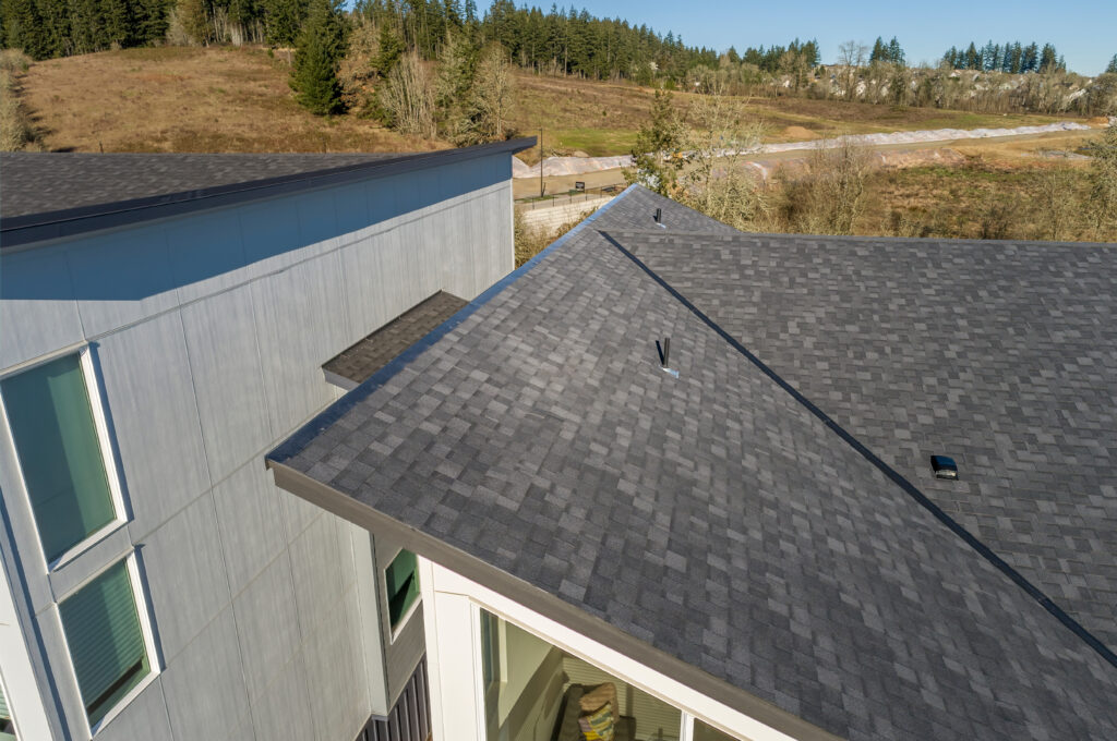 A housing development with the composite roof.