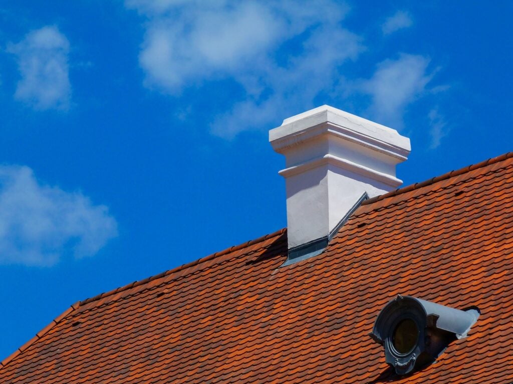 new chimney with flashing