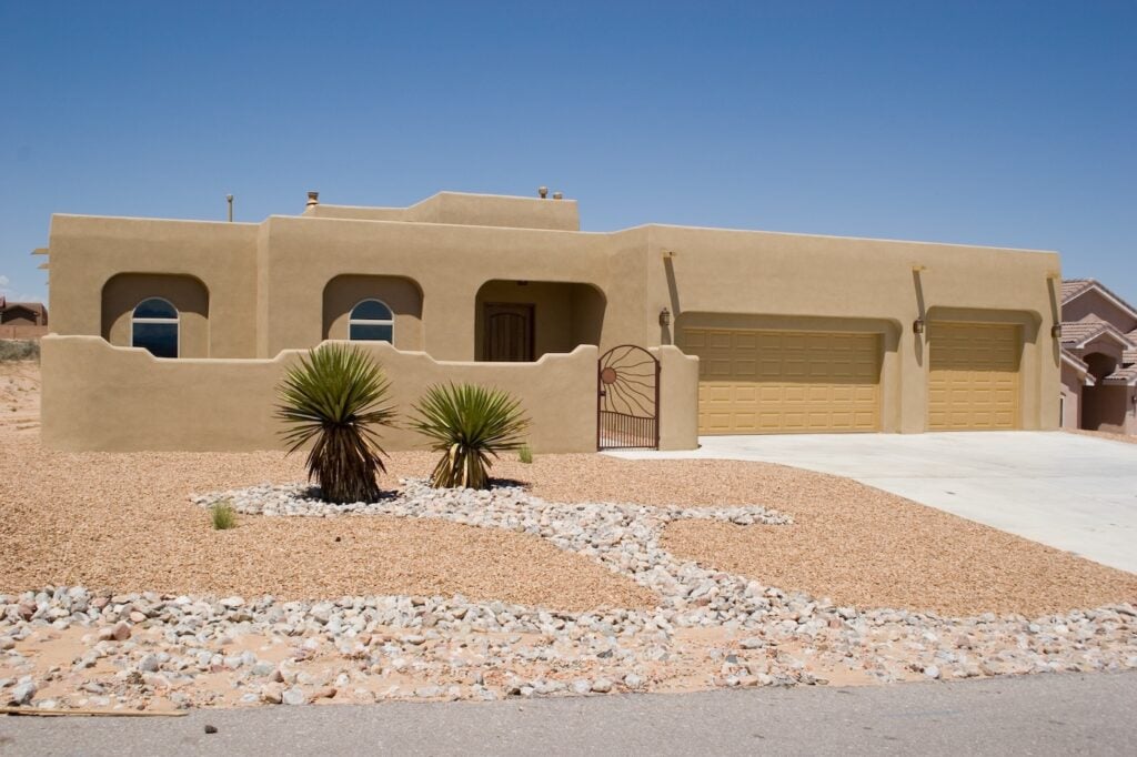 brown stucco on residential home