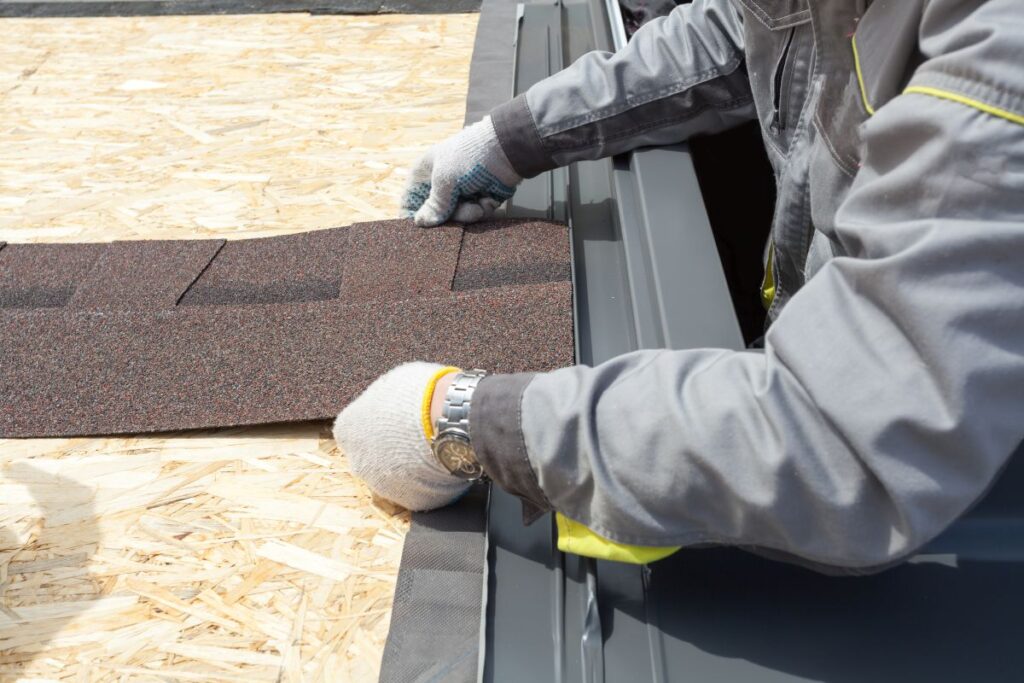 guy replacing shingles roof gaf timberline hdz shingles colors